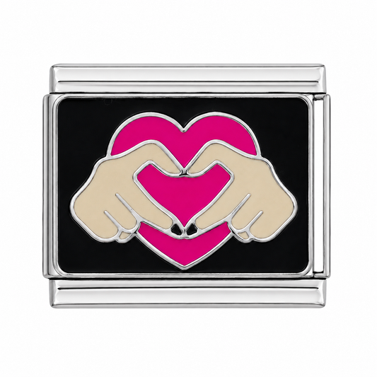 Hand Heart Gesture Italian Charm