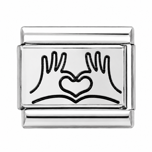 Hands Forming Heart Italian Charm