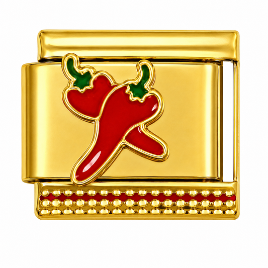 Red Pepper Gold Italian Charm