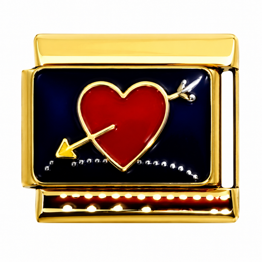 Heart Arrow Gold Italian Charm