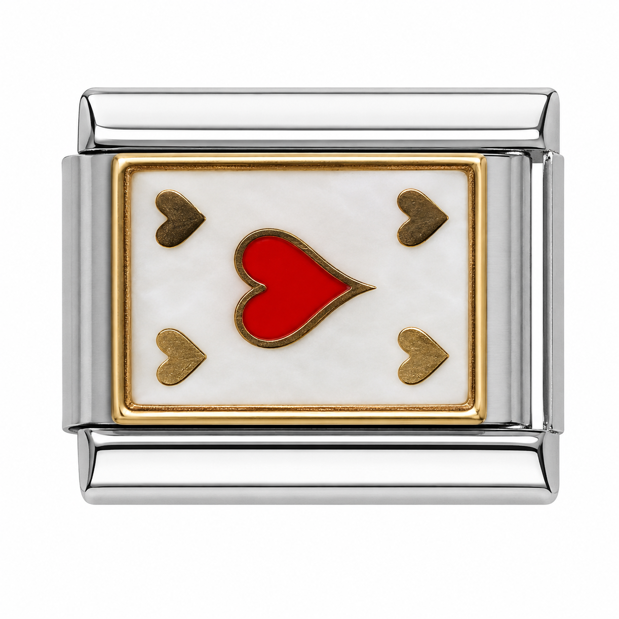 Heart Card Silver Italian Charm