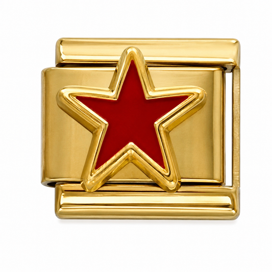 Red Star Gold Italian Charm