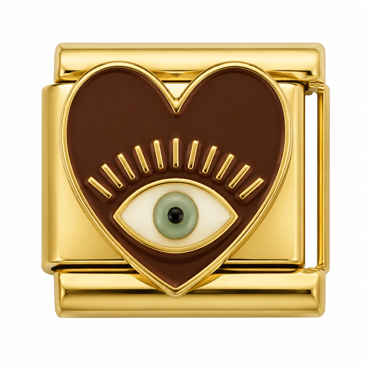 Heart Eye Gold Italian Charm