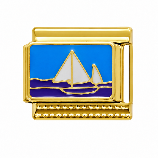 Sailboat Gold Italian Charm
