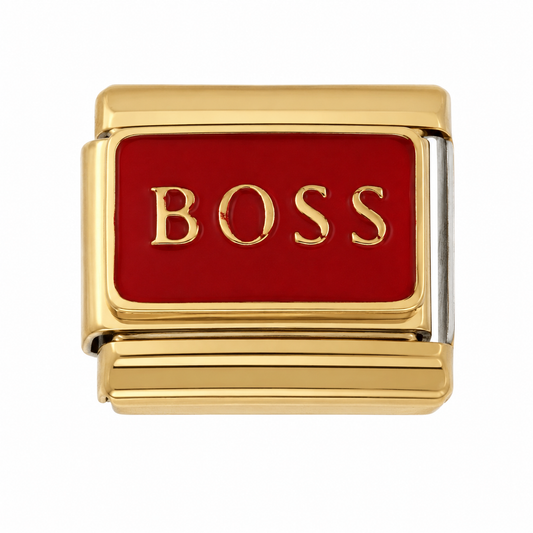 Red “BOSS” Gold Italian Charm