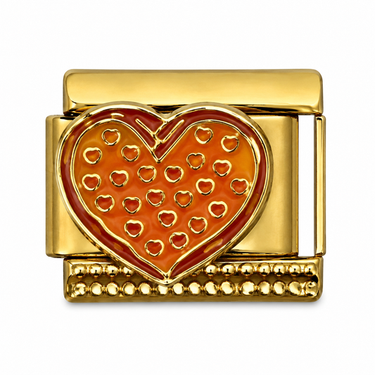 Heart Pizza Gold Italian Charm