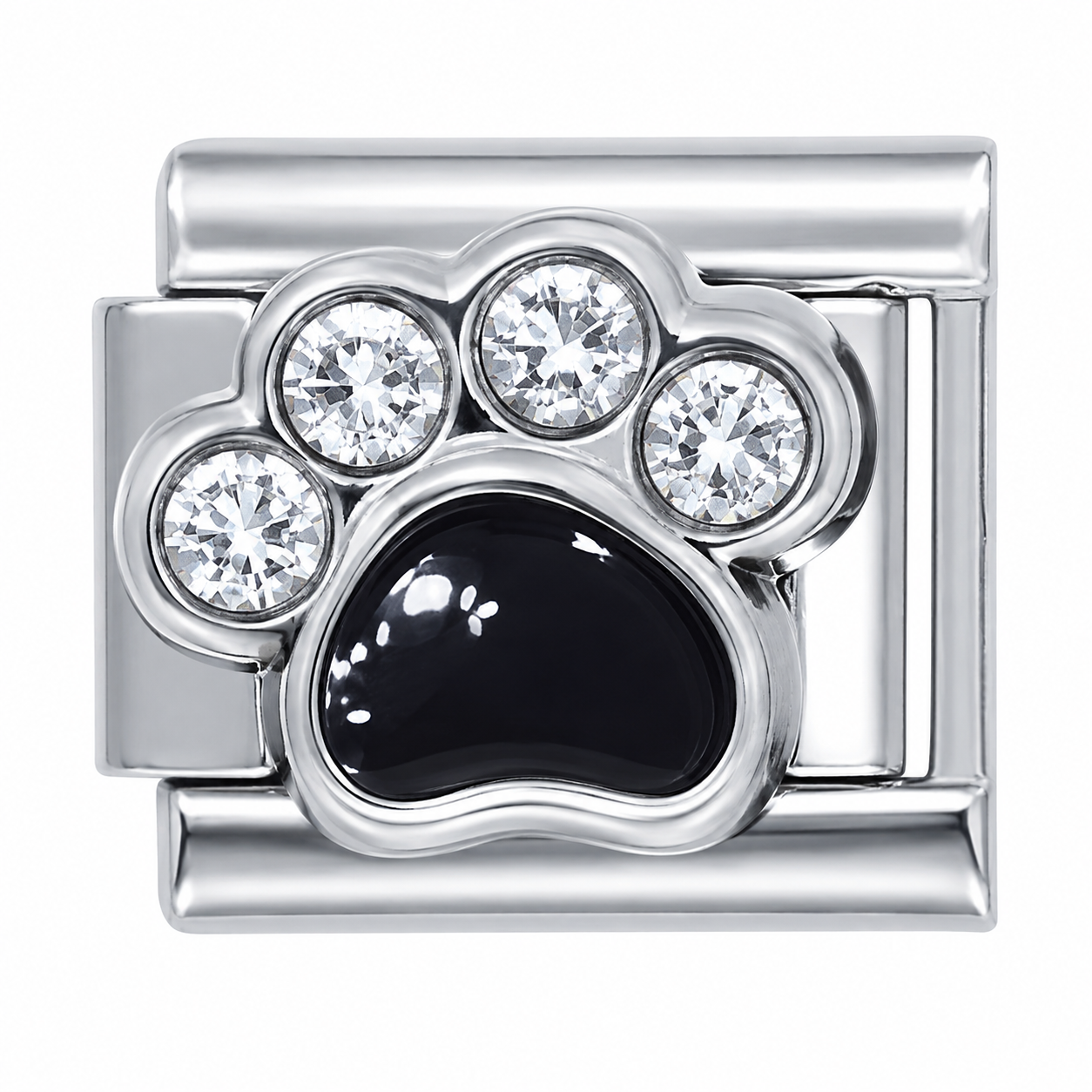 Rhinestone Paw Print Italian Charm