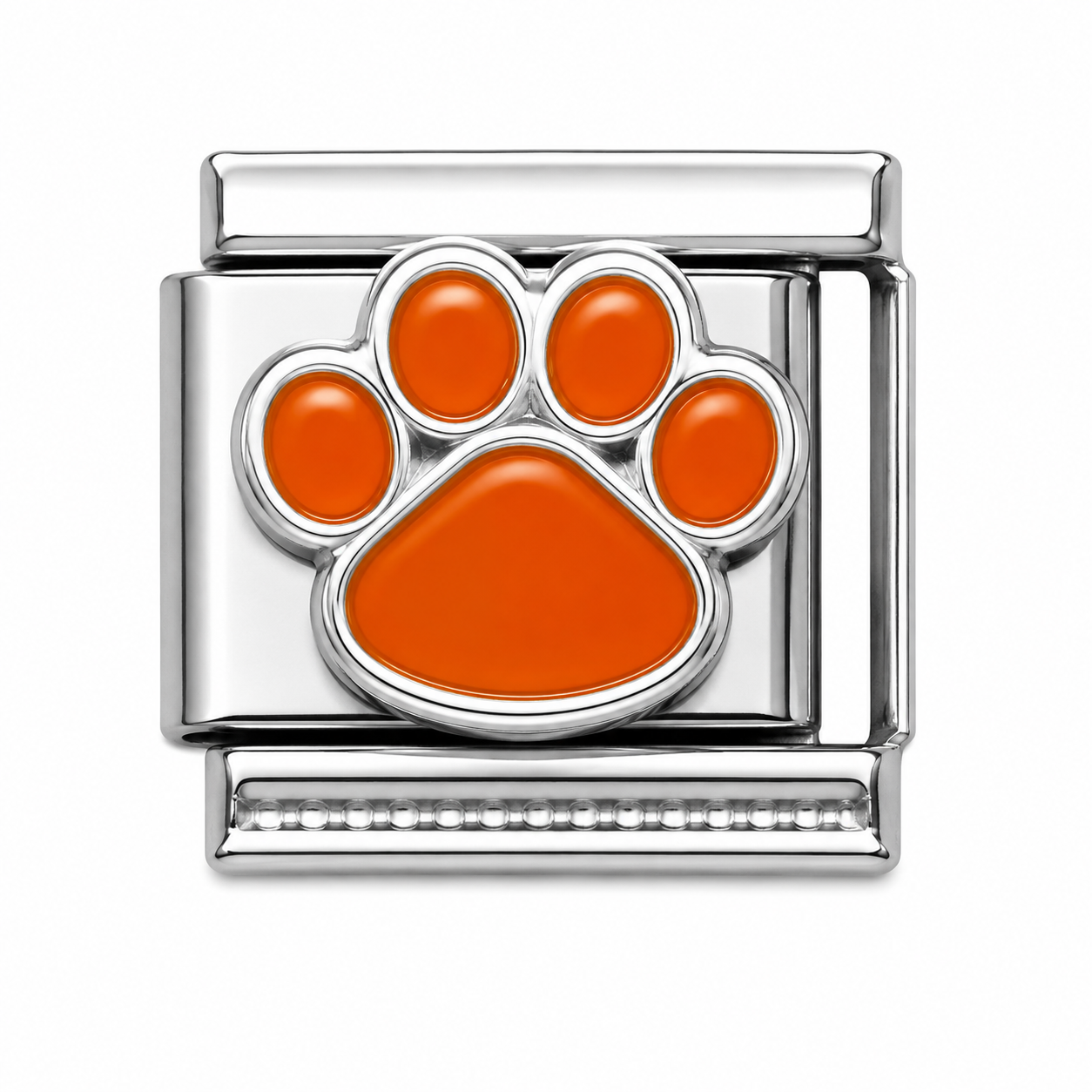 Orange Paw Print Italian Charm