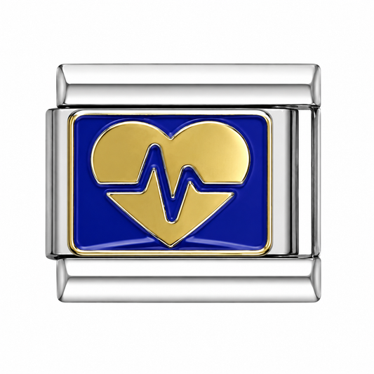 Heartbeat Silver Italian Charm