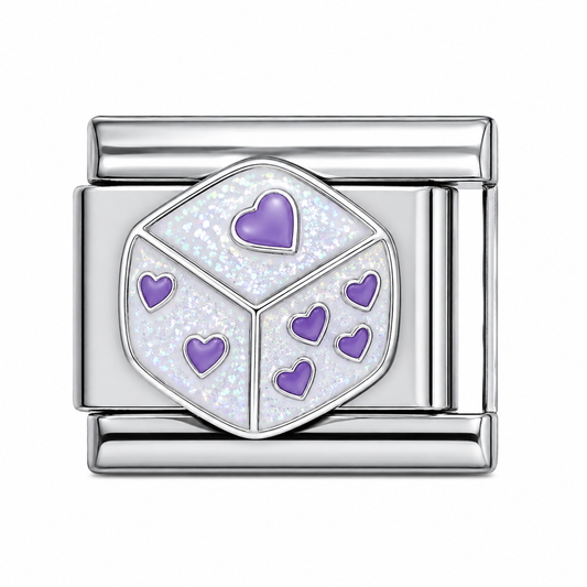 Hearts Dice Italian Charm