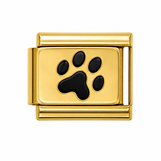 Paw Print Gold Italian Charm
