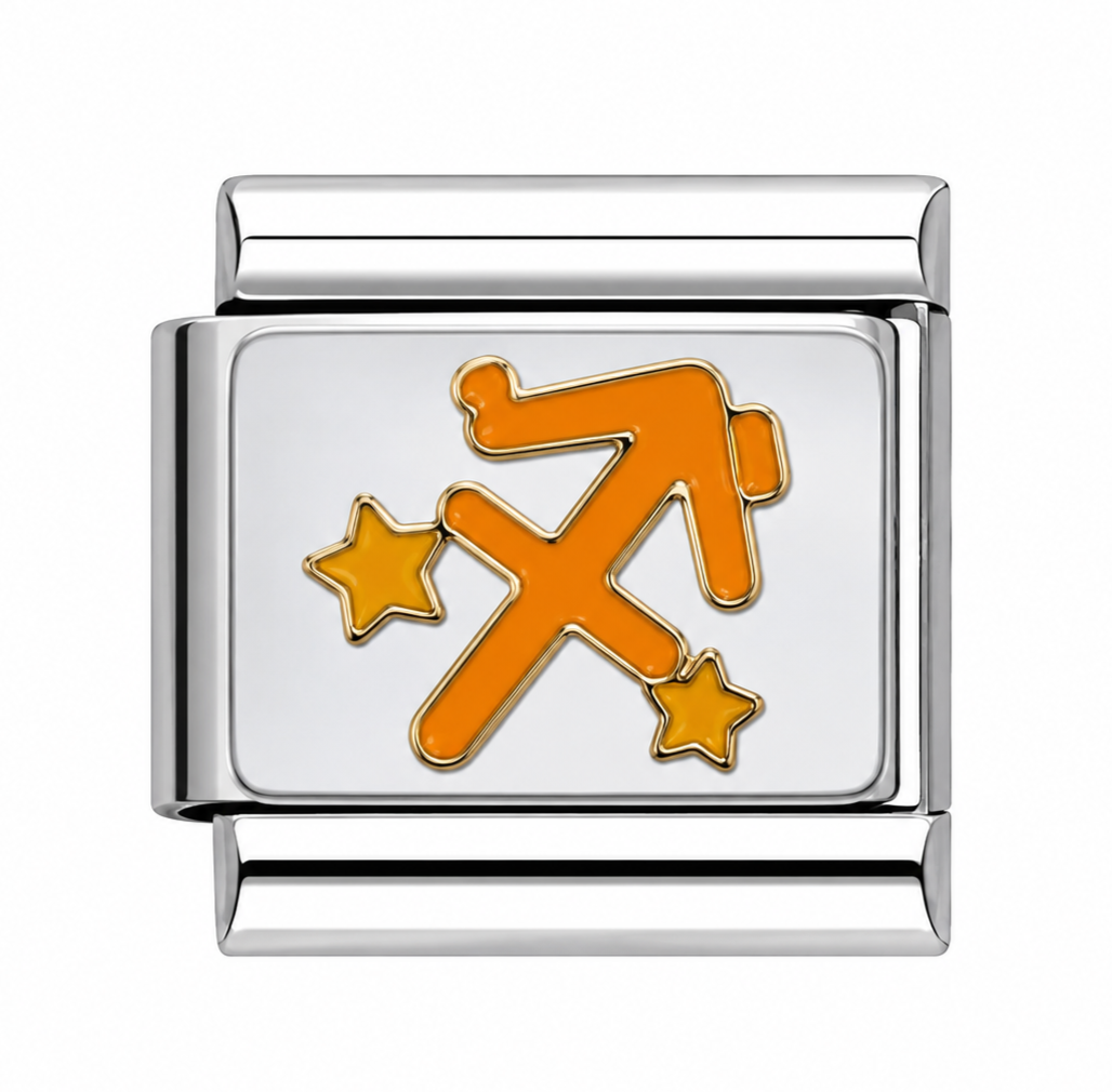 Shooting Star Figure Silver Italian Charm