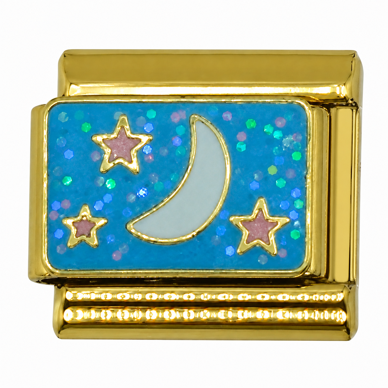 Sparkle Night Gold Italian Charm