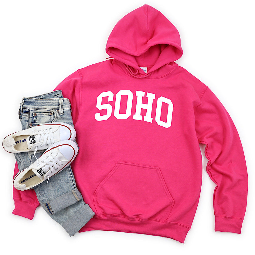 Hot Pink Soho Hoodie Sweatshirt