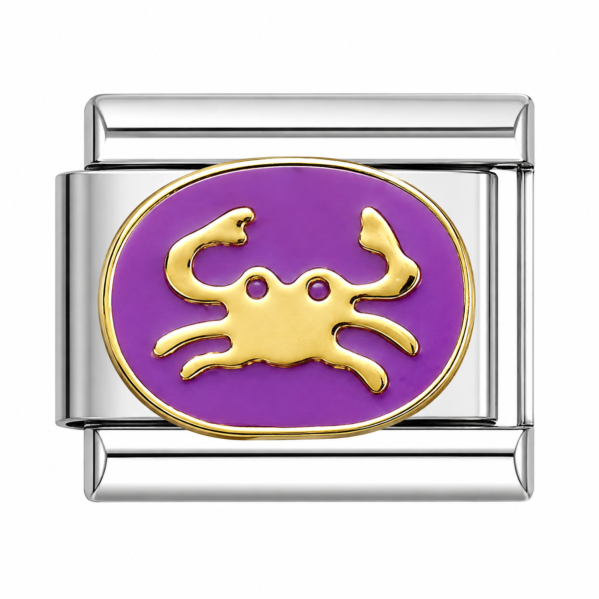 Purple Crab Silver Italian Charm