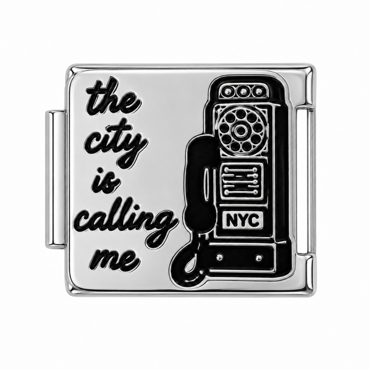 The City Is Calling Me Silver Italian Charm