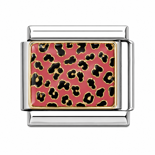 Pink Leopard Print Italian Charm