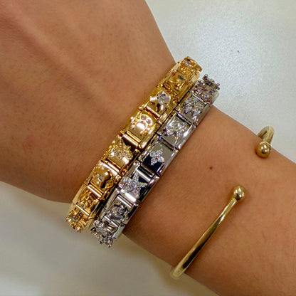 Glitzy Diamond Premade Italian Charm Bracelet