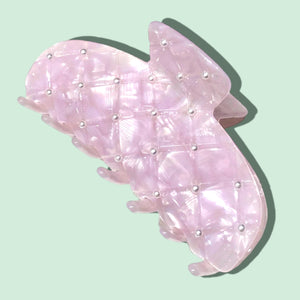Pink Dainty Pearl Claw Clip