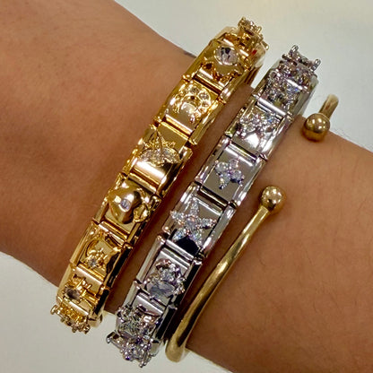 Glitzy Diamond Premade Italian Charm Bracelet