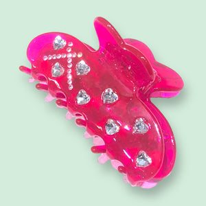Hot Pink Hearts Claw Clip