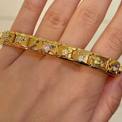 Glitzy Diamond Premade Italian Charm Bracelet