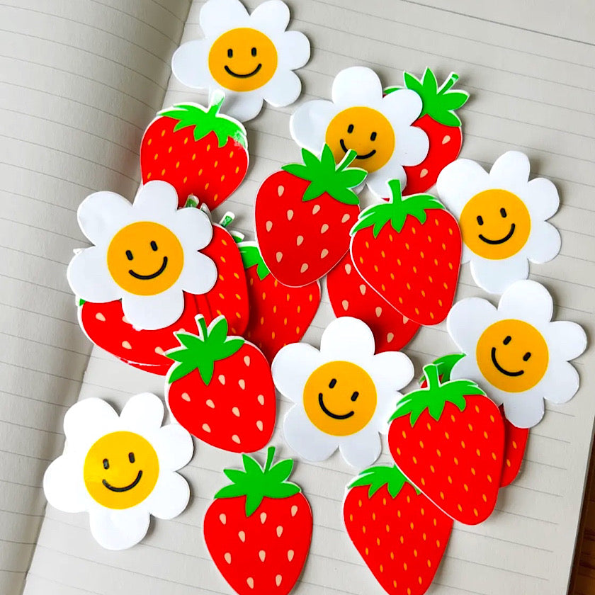 Daisies & Strawberries Mini Sticker Pack