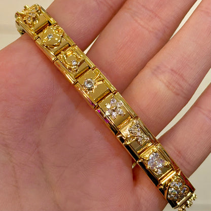 Glitzy Diamond Premade Italian Charm Bracelet