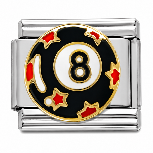 8 Ball Pool Silver Italian Charm