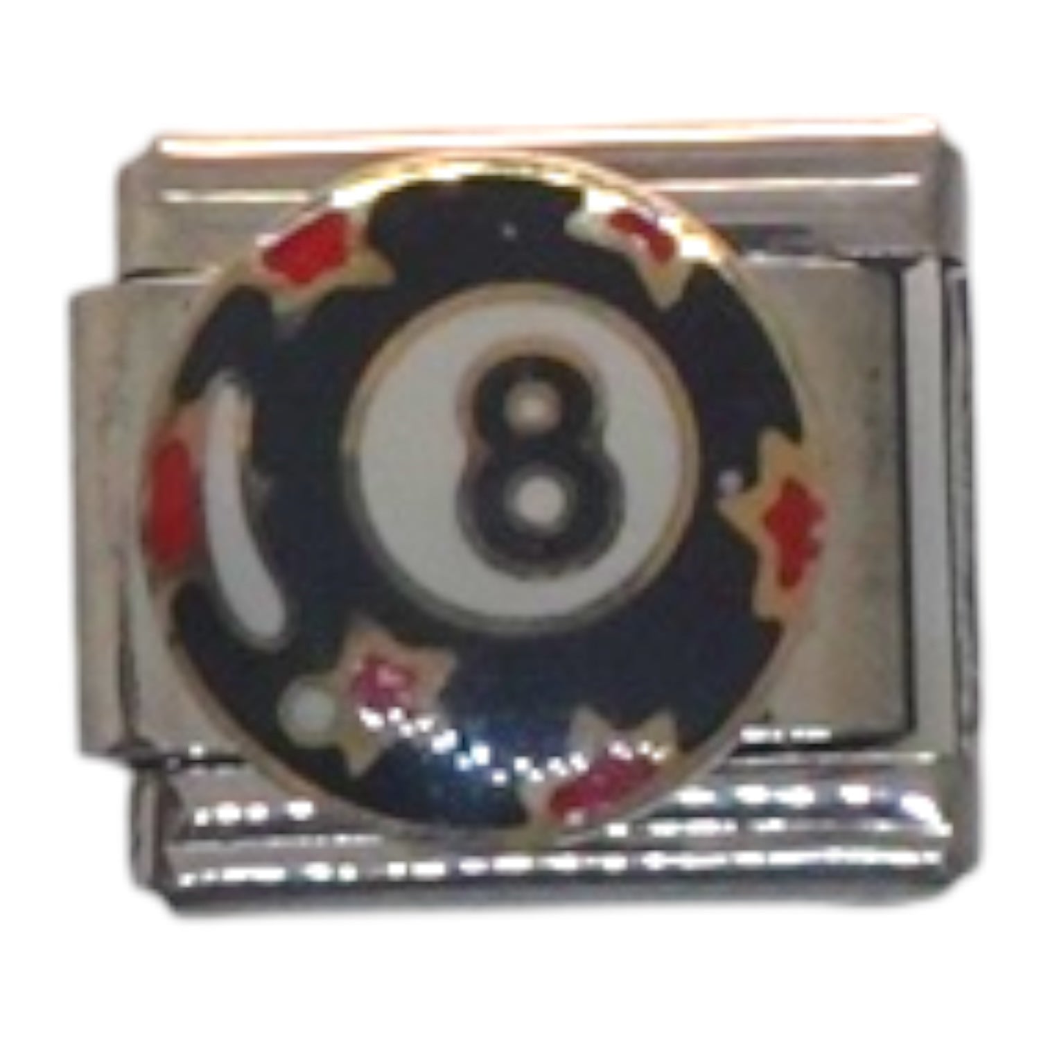 8 Ball Pool Silver Italian Charm
