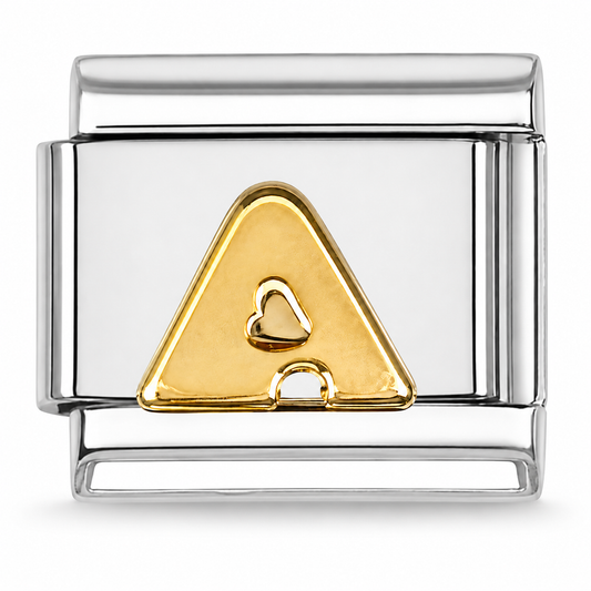 "A" Letter Gold Italian Charm