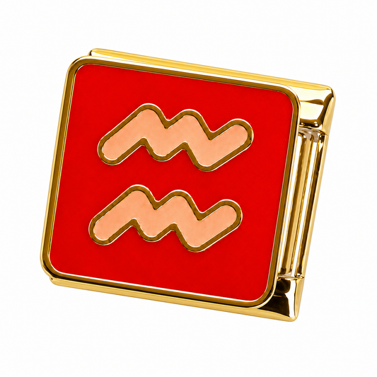 Aquarius Zodiac Gold Italian Charm