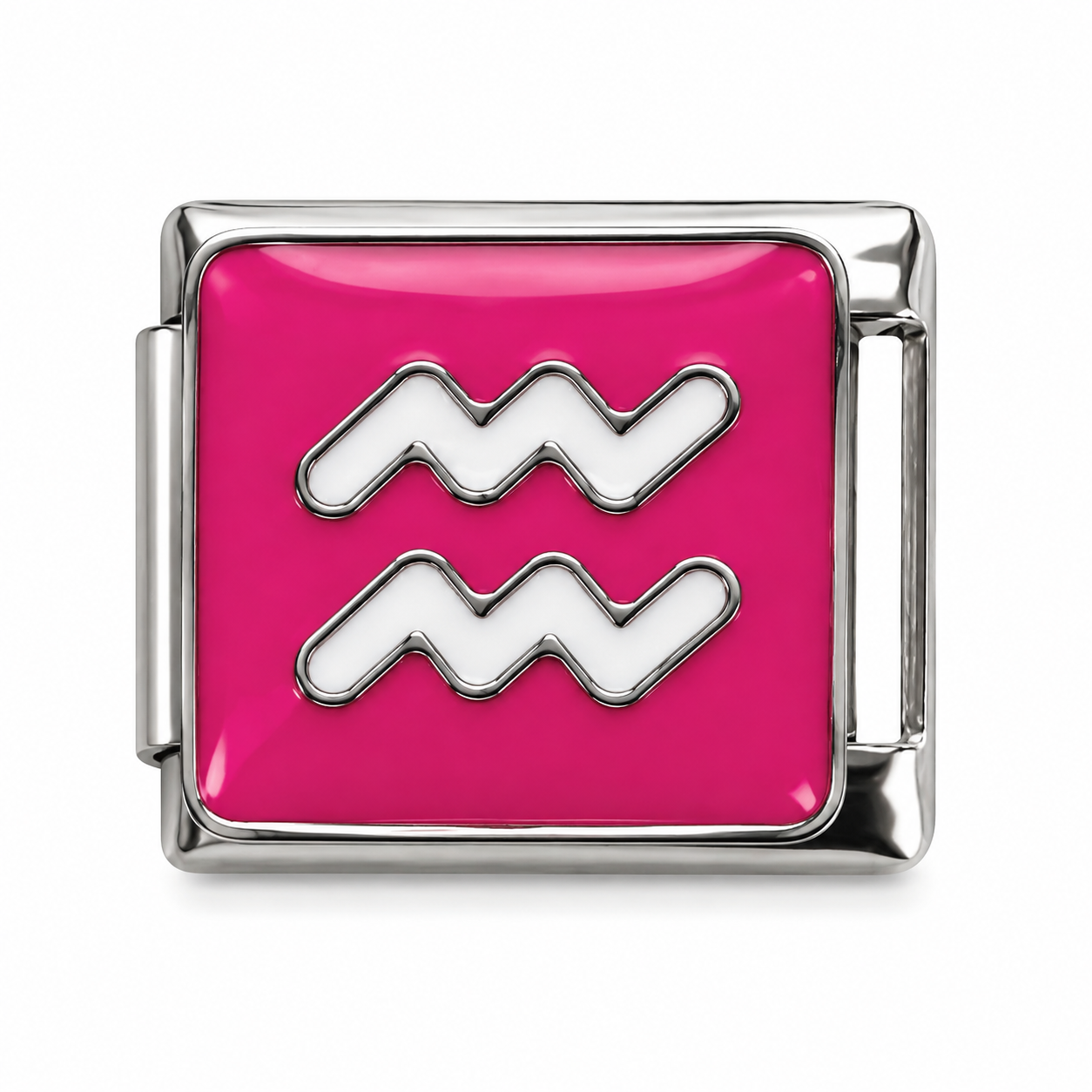Aquarius Zodiac Silver Italian Charm