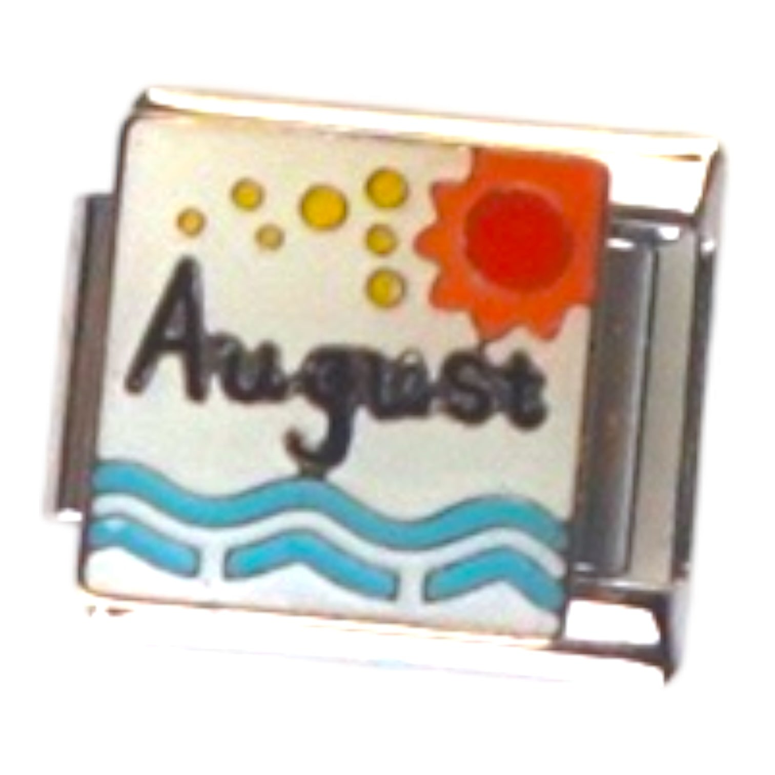 August Silver Italian Charm