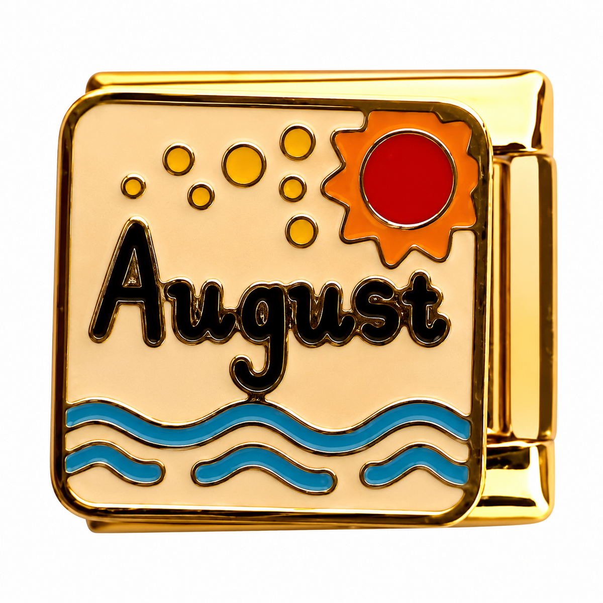 August Sunshine Gold Italian Charm