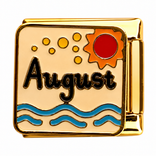 August Sunshine Gold Italian Charm