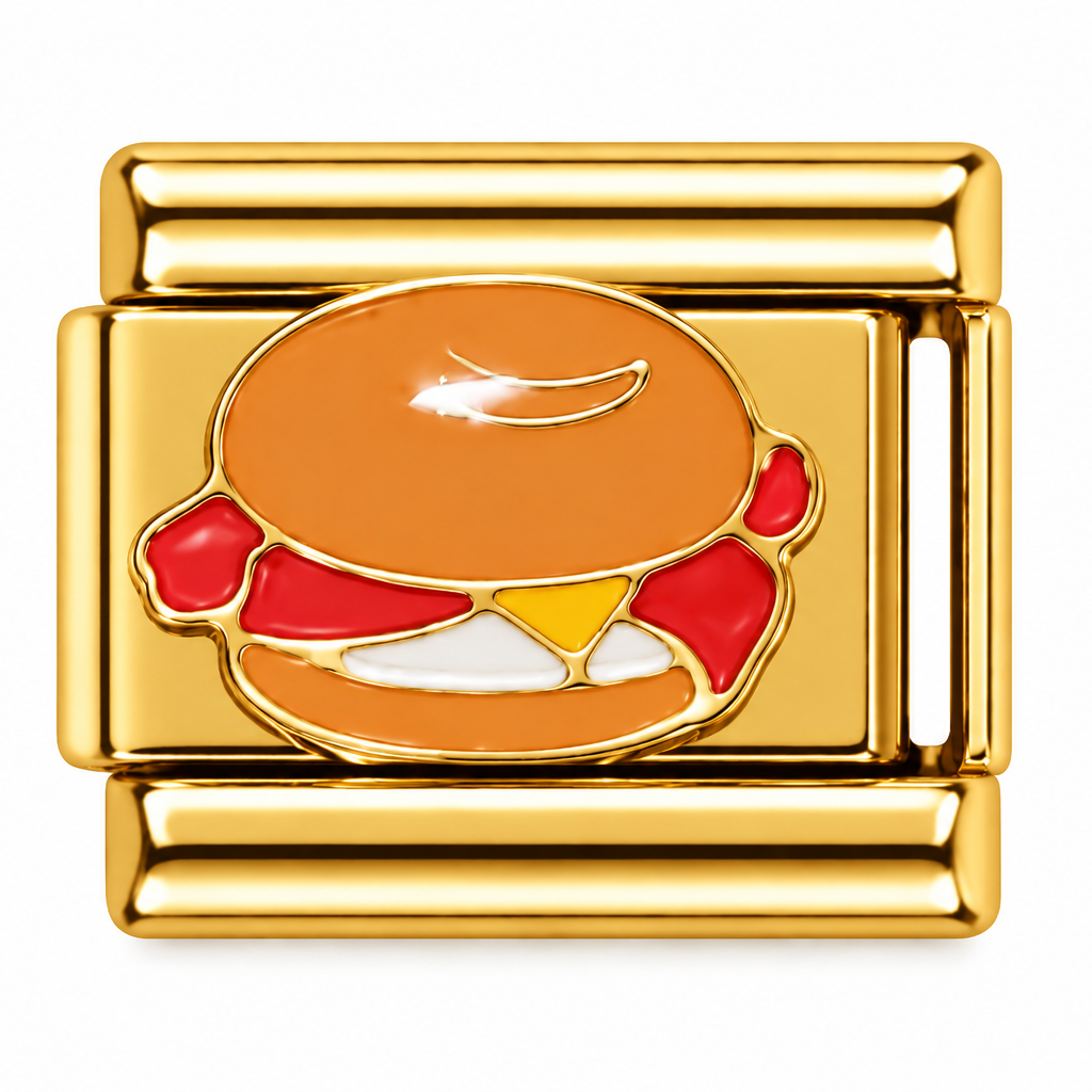 Bacon Egg and Cheese Gold Italian Charm