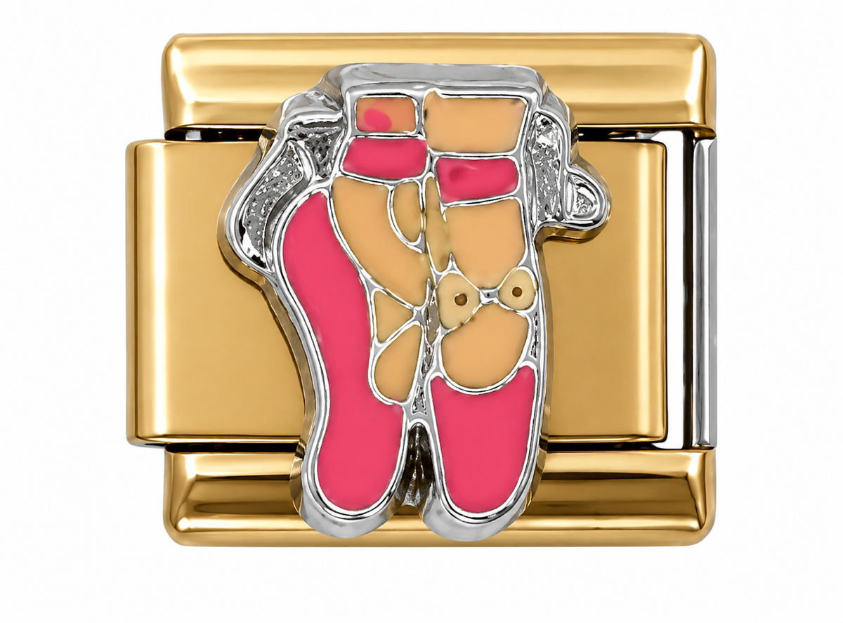 Ballet Slippers Gold Italian Charm