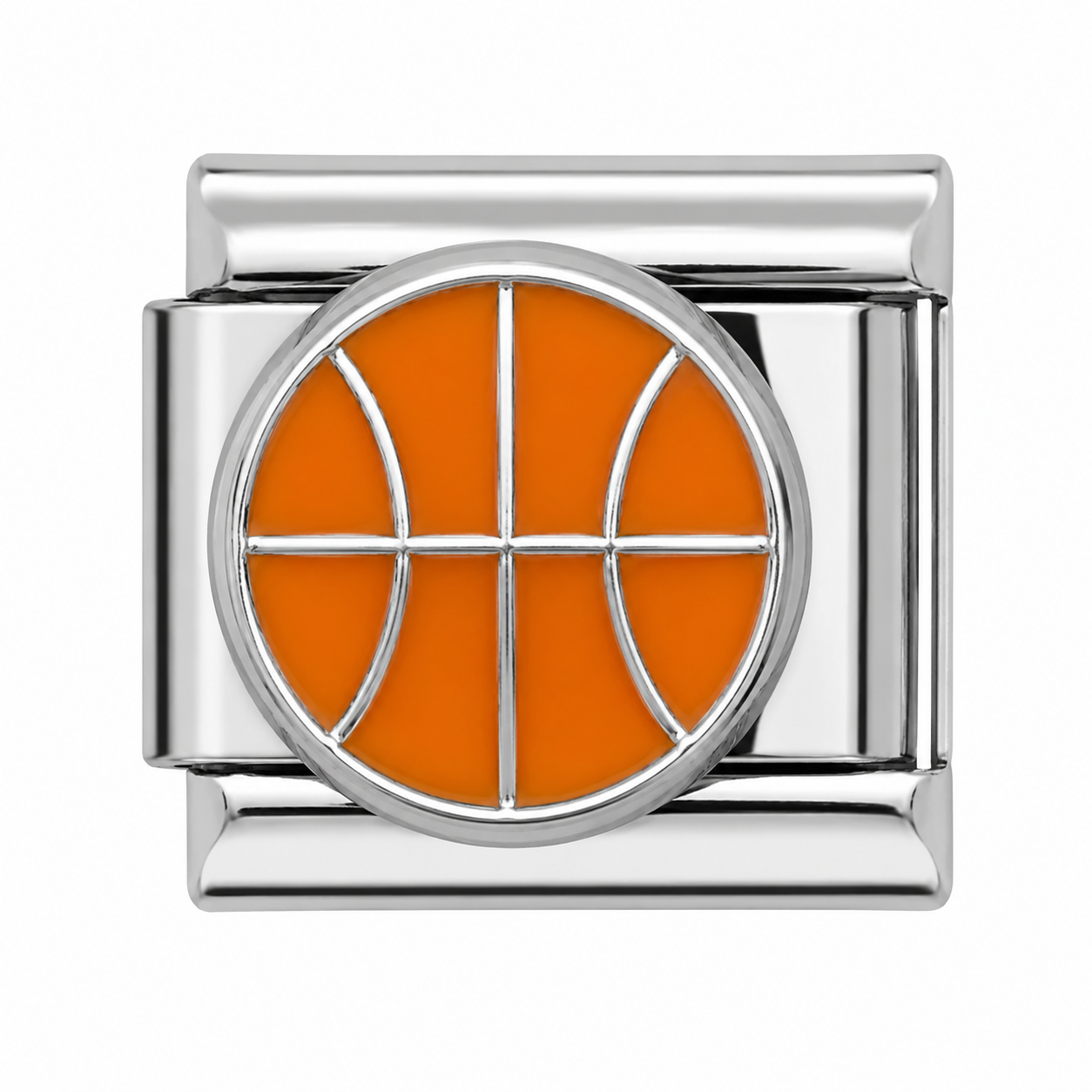 Basketball Silver Italian Charm