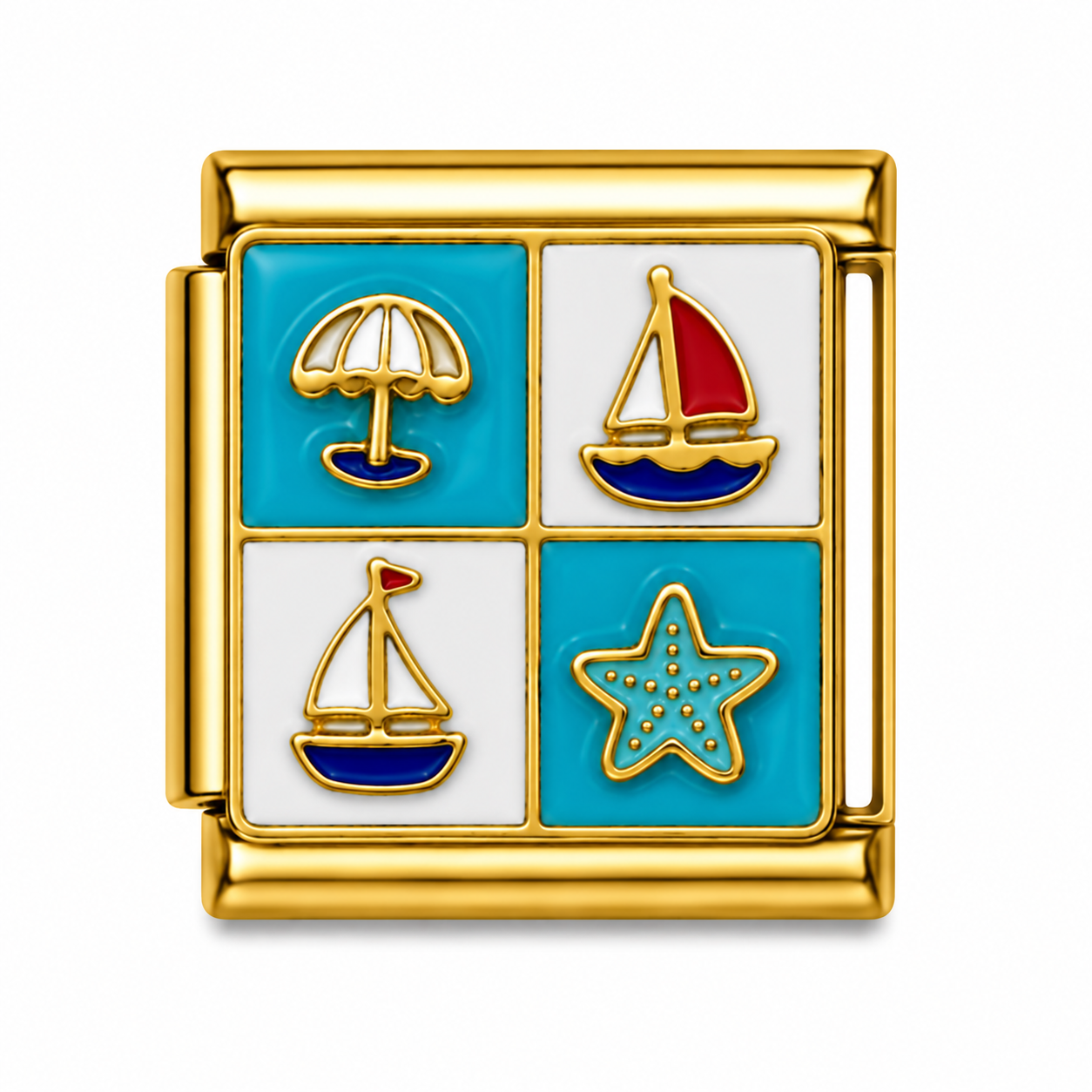 Beach Day Icons Gold Italian Charm