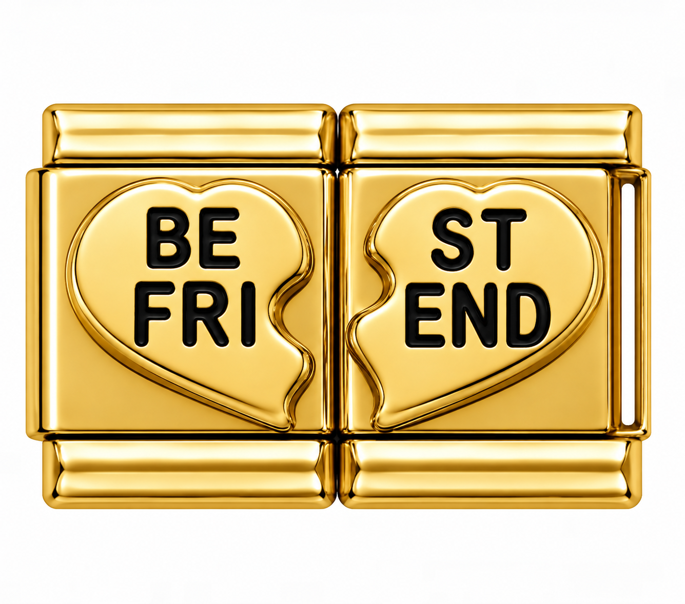 Best Friend Split Heart Gold Italian Charm Set