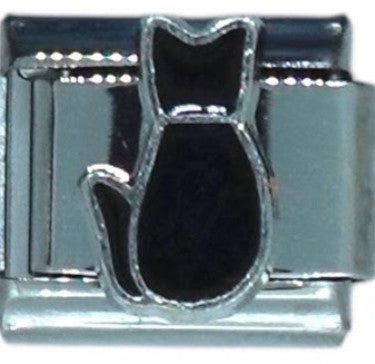 Black Cat Italian Charm