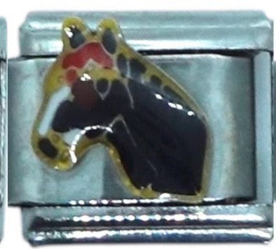 Black Horse Head Italian Charm