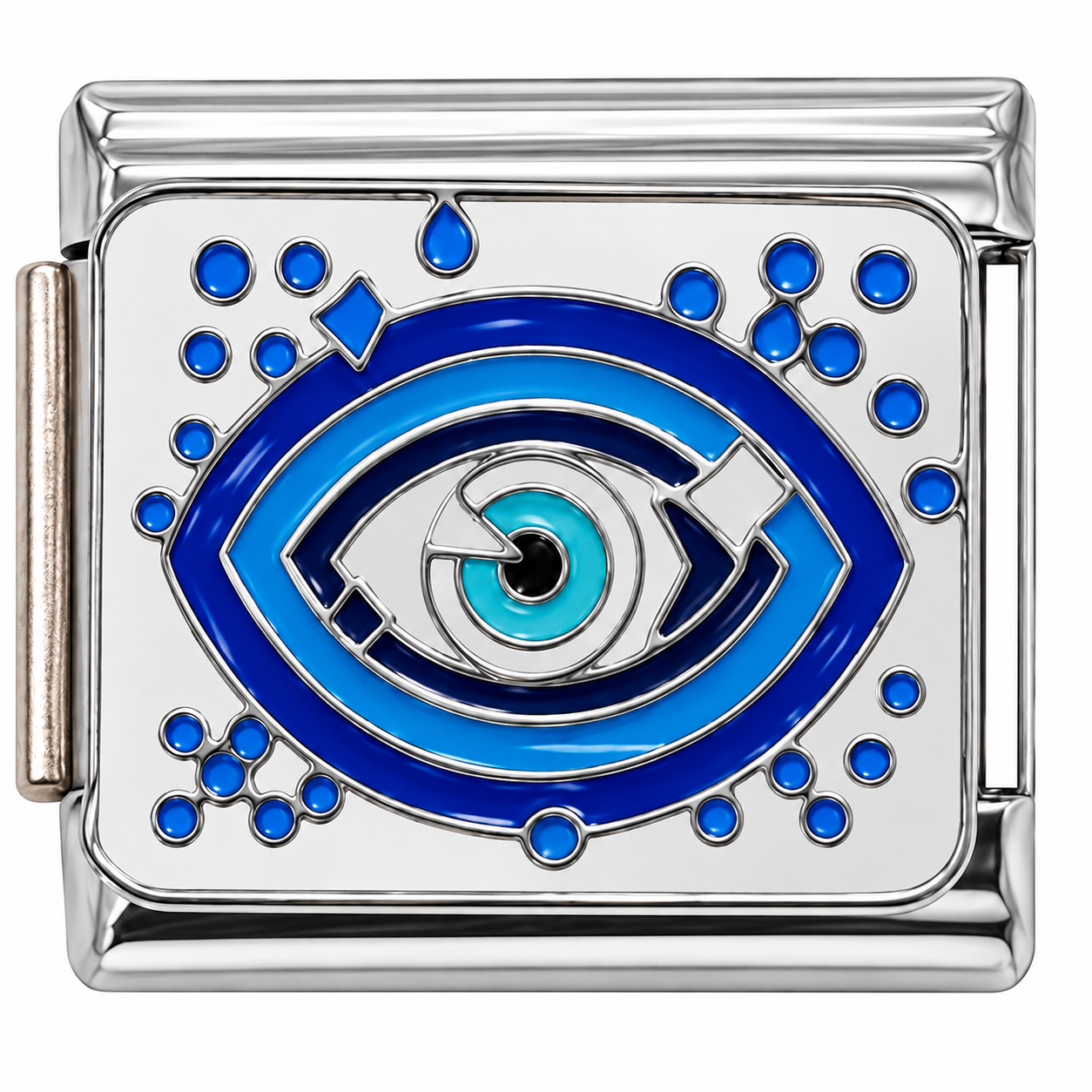 Blue Evil Eye Silver Italian Charm