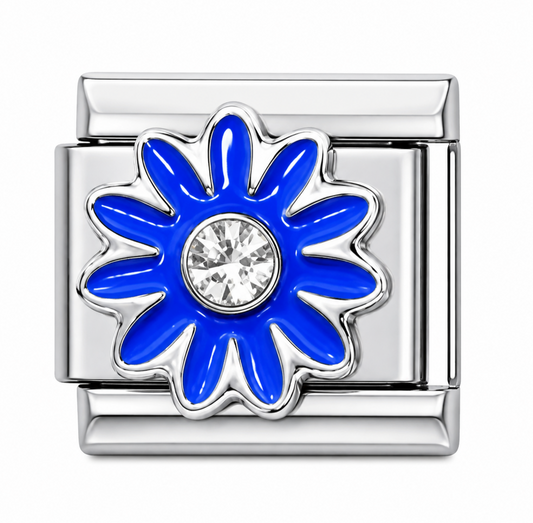 Blue Flower Italian Charm