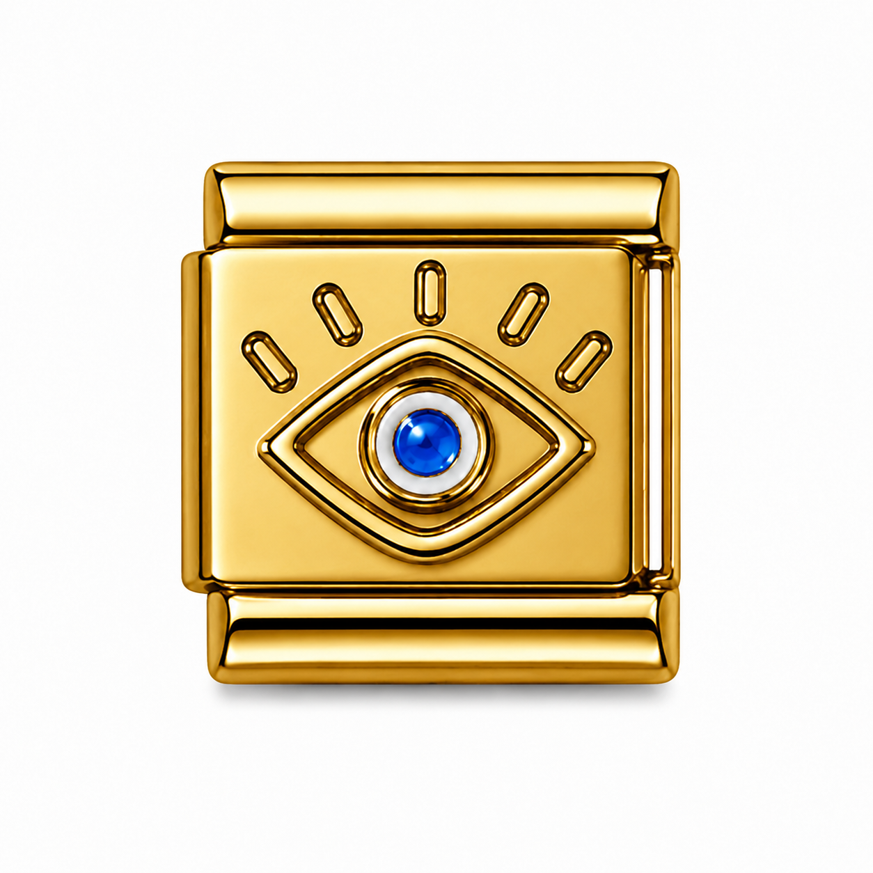 Blue Gem Evil Eye Gold Italian Charm