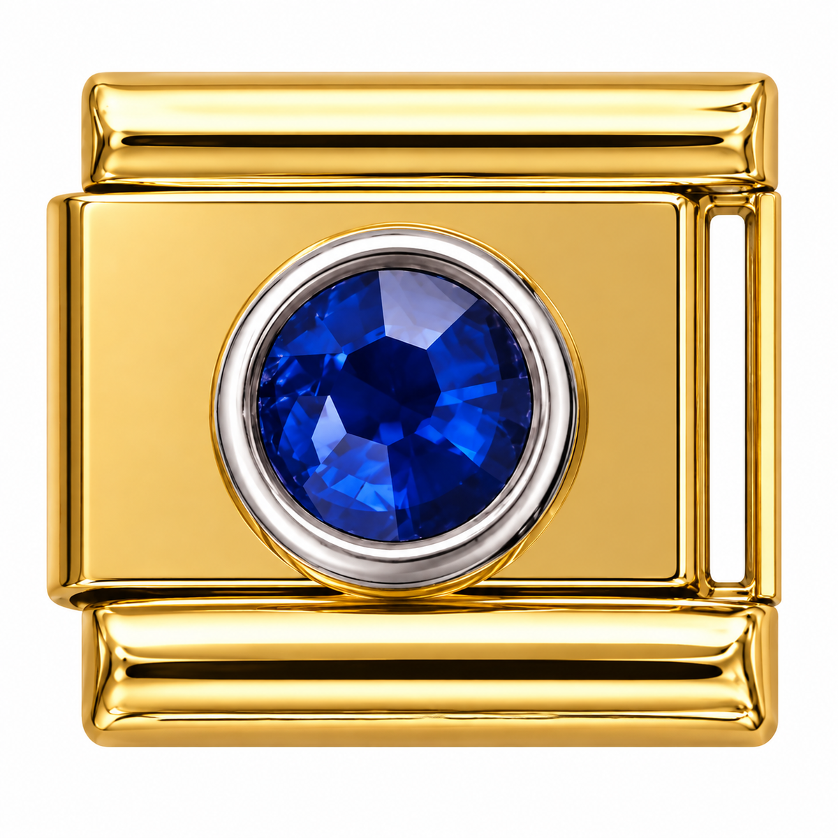 Blue Gem Gold Italian Charm