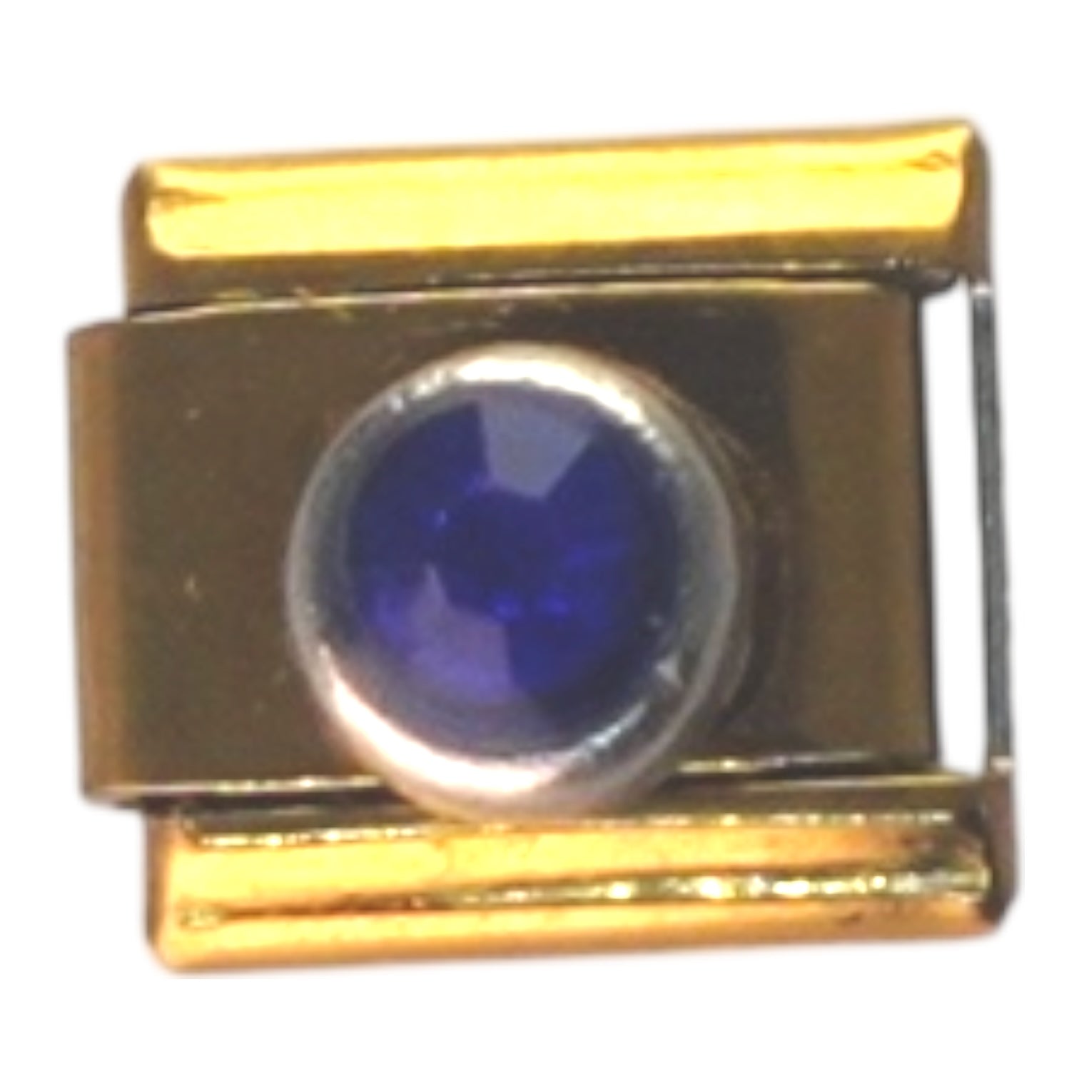 Blue Gem Gold Italian Charm
