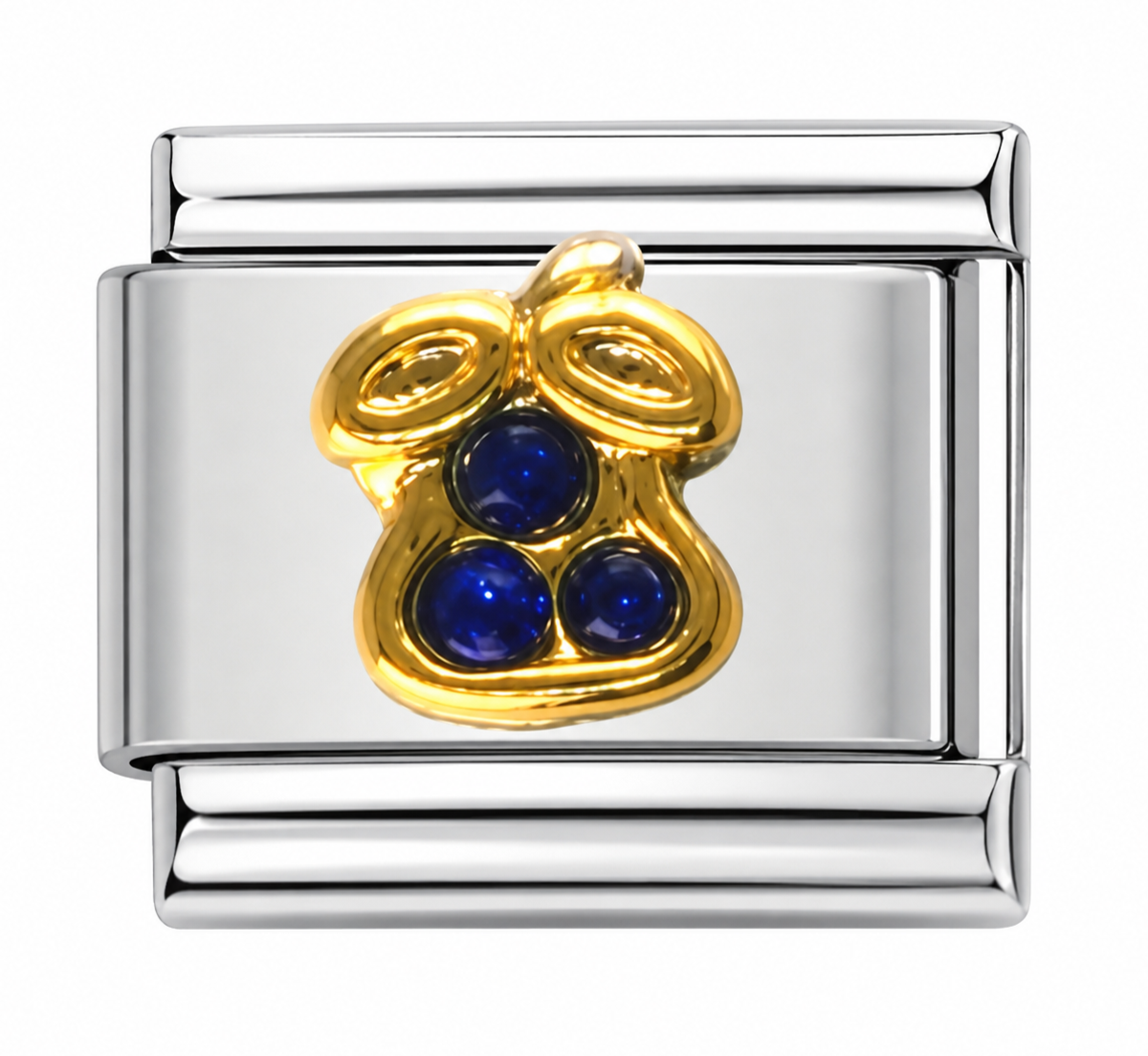 Blue Gem Silver Italian Charm