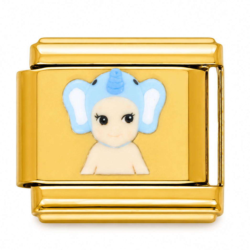 Blue Ram Gold Italian Charm